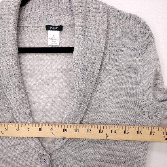 J Crew Fine Alpaca Merino Wool Cardigan Sweater Small Gray Button Up Pockets - Picture 8 of 10
